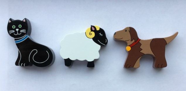 Cat, Sheep and Dog Magnets - Set of 3